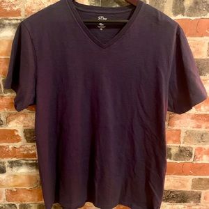 Blue J. Crew V Neck Short Sleeve Shirt (XL)